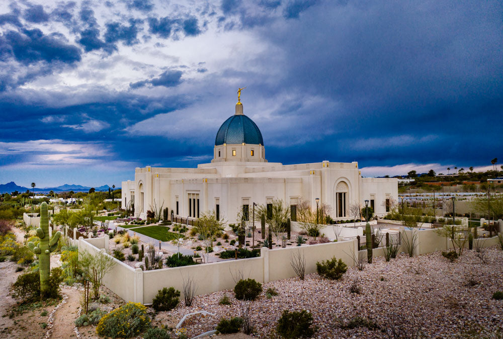 Tucson Temple - Stormy Sky by Scott Jarvie