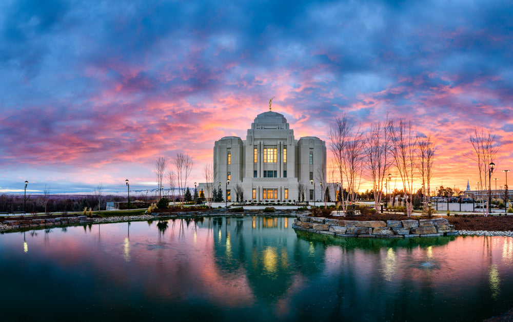 Meridian Temple - Colorful Sunset by Scott Jarvie