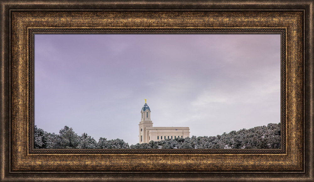 Cedar City Temple - Above the Trees Panorama by Scott Jarvie